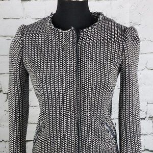 Black Tweed Raw Hem Blazer by The Gap